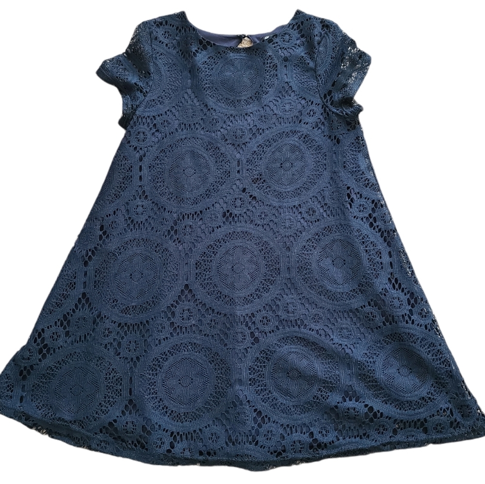 Dasap Blue lace shift dress size Medium